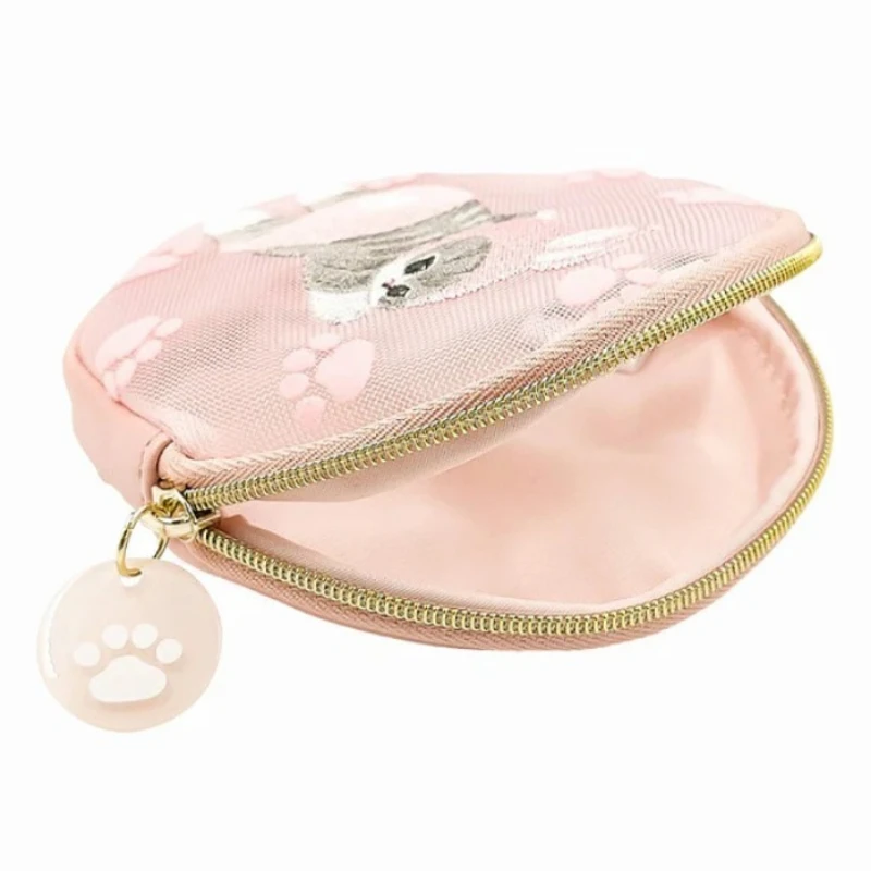 Mofusand Two-Dimensional Mini Coin Purse for Boys and Girls Earphone Storage Bag Creativity Embroidered Transparent Mesh Bag view 5