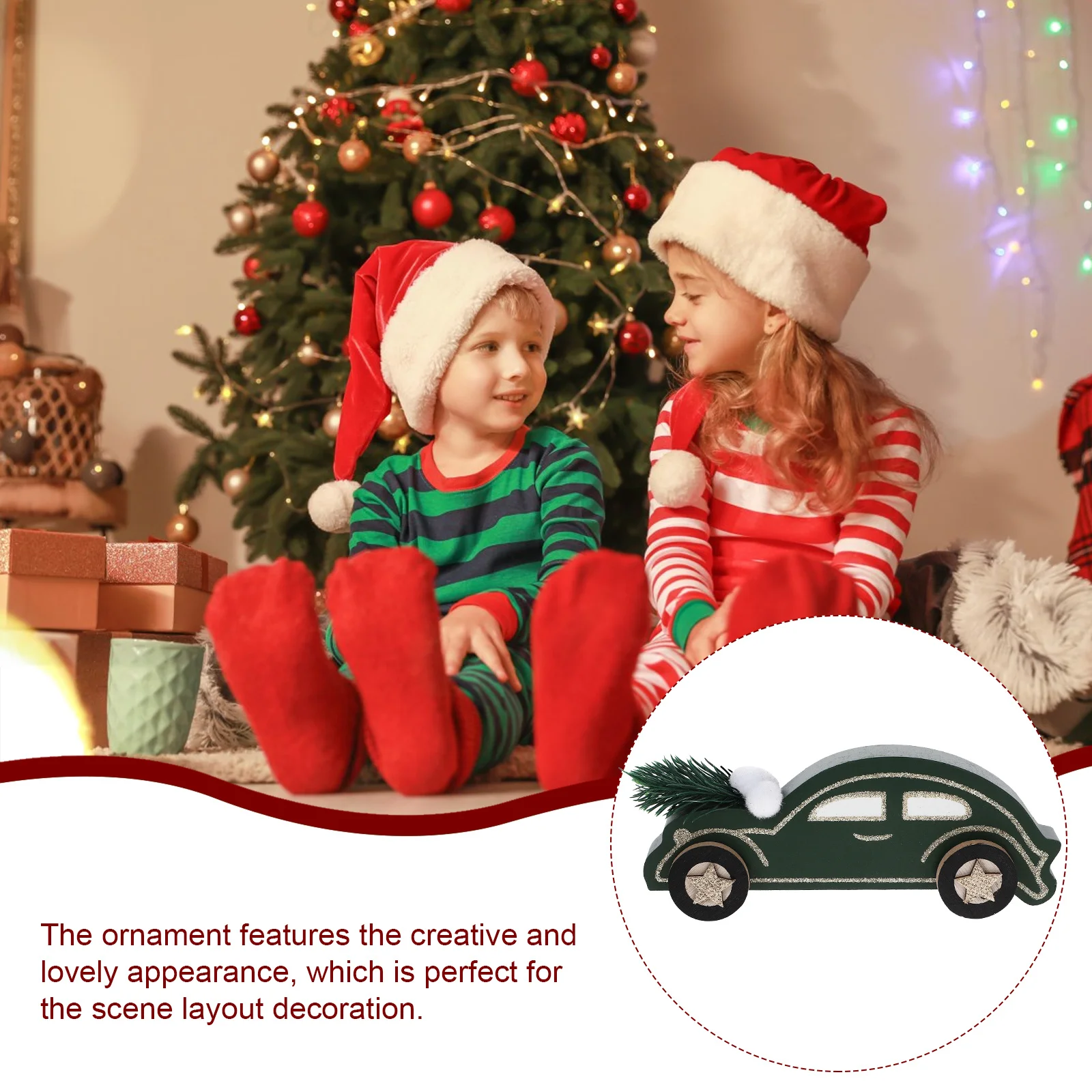 

Christmas Car Table Centerpiece Wood Car Desktop Ornament Xmas Holiday Decoration Decorative Table Decor Christmas Crafts