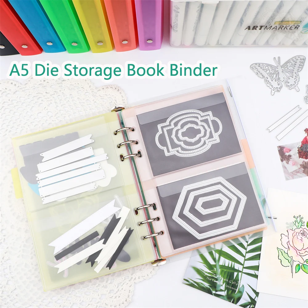 Mehrzweck-A5-Stanzform zur Aufbewahrung von Büchern, Stanz- und Stempel-Aufbewahrungsordner, Album, geteilte Seitenschutz, Taschen, um die Organisation zu halten