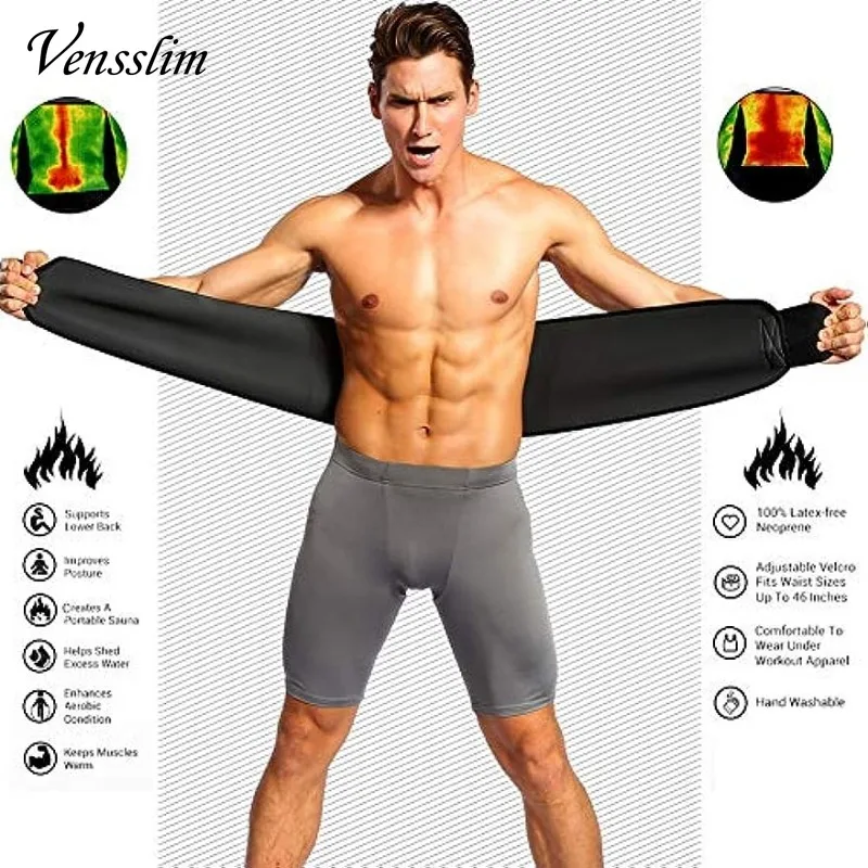 Vensslim Sport Vita Trainer Trimmer Sudore Body Shaper Cintura Allenamento Dimagrante Fascia per la pancia per gli uomini Palestra Esercizio Bruciare i grassi Corsetto