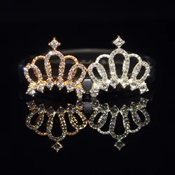 10Pcs Metal Alloy Rhinestones Crown Flat Buttons Plating Gold DiY Handwork Sewing Accessories Jewelry Wedding Decoration