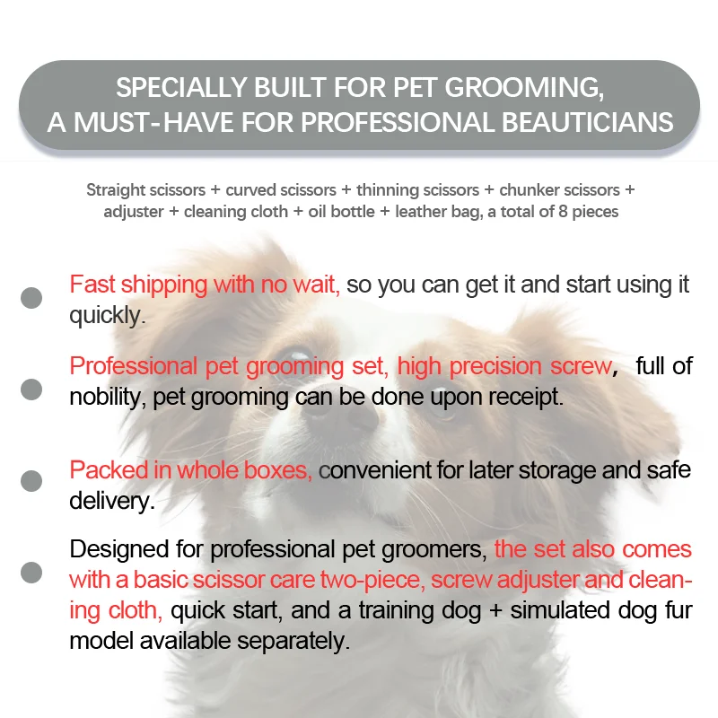 Imagem -06 - Yijiang Jp440c Profissional 8.25 Polegada Pet Grooming em Linha Reta Curvo Desbaste Chunker Tesoura Conjunto Cão Grooming Alta Qualidade