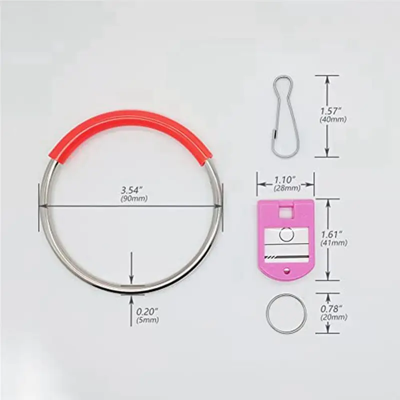 KSOL Portable Metal Ring Key Organizer with 16 Spring Hooks & Key Tags with Ring and Label Window