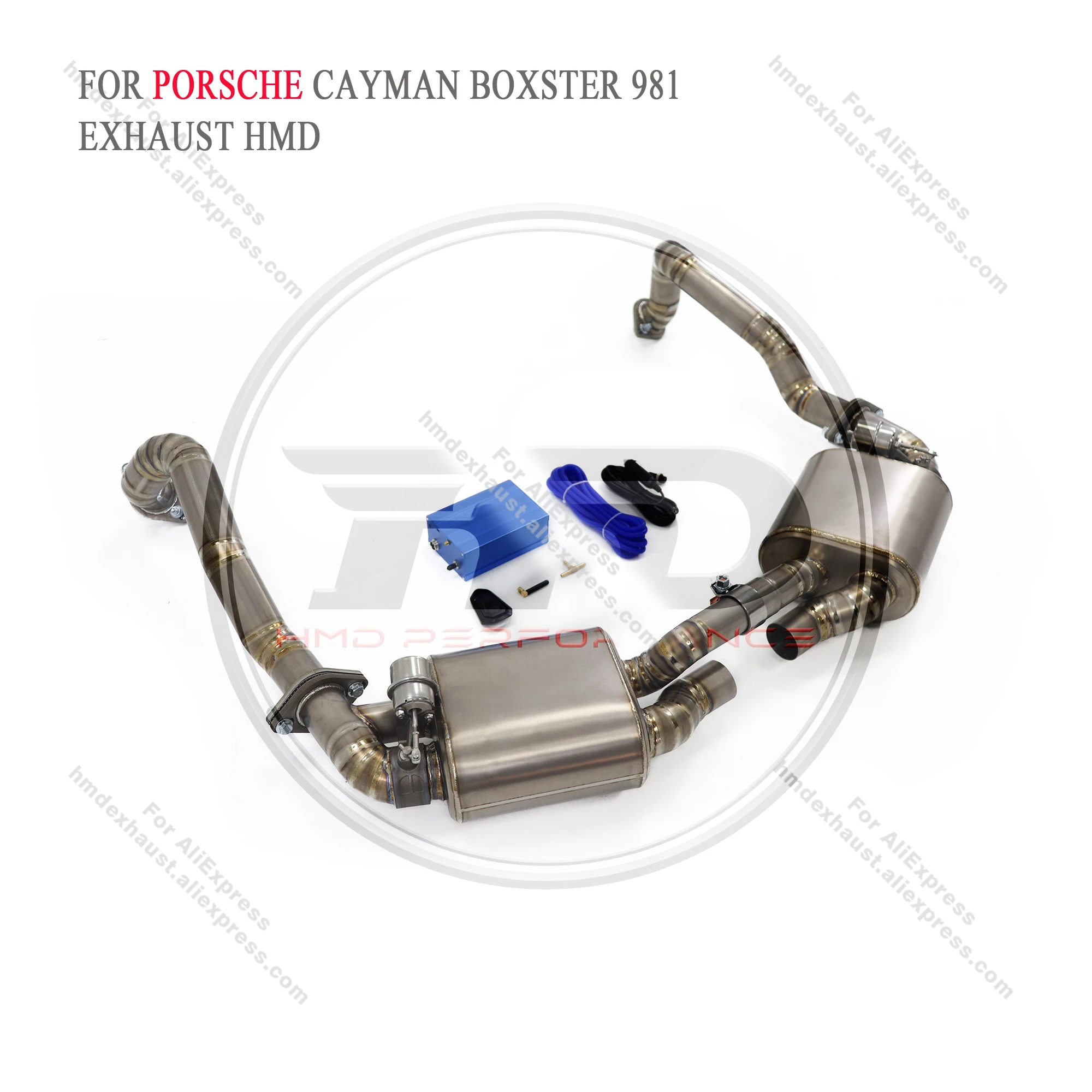 

HMD titanium alloy Exhaust System Performance Catback For Porsche Cayman Boxster 981 2013-2016 Muffler With Valve