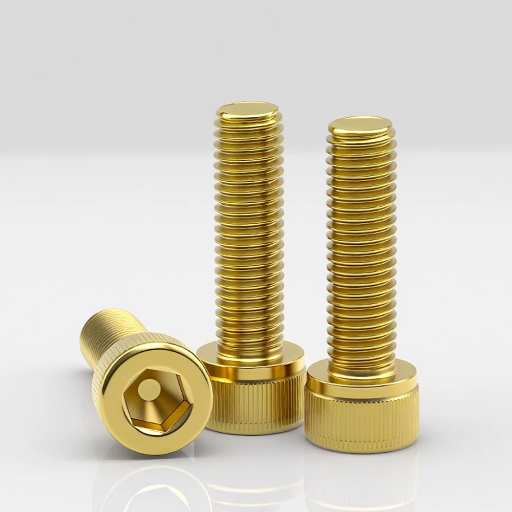 M4 M5 M6 M8 M10 DIN912 Hex Socket Cap Head Screws SUS304 Stainless Steel Titanium Blue and Gold Plated Allen Key Bolts