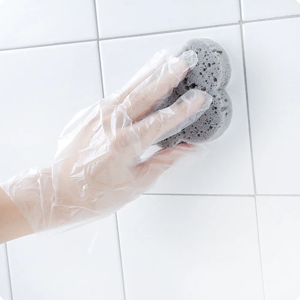 

300 Pcs Thickened Plastic Gloves Industrial Transparent Protective Work Grade