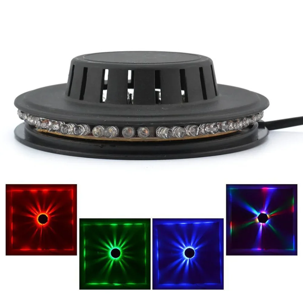 Luz de escenario RGB KTV Bar, luces decorativas, luz de discoteca giratoria activada por sonido, lámpara estroboscópica de 48LED, decoración de fiesta en casa, 5W