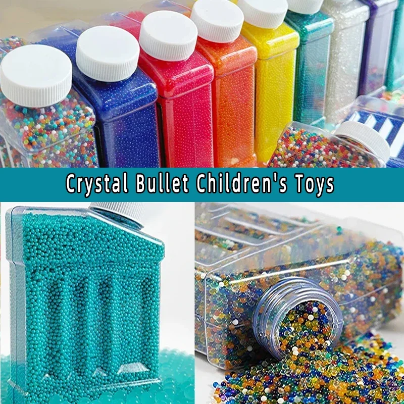 HotCrystal Pistola giocattolo Proiettili 7-8mm Sfere di cristallo colorate Munizioni compatibili con pistola Acqua Blasters Splatter Gall Orbez