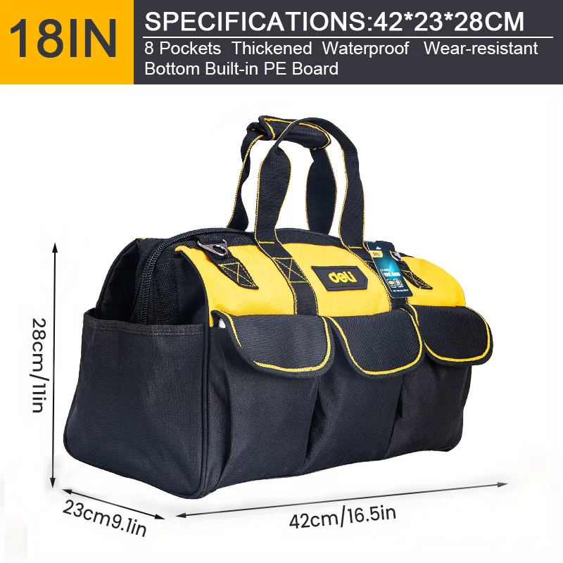 Imagem -02 - Deli-multifunctional Tool Bags Bolsa Elétrica Impermeável Resistente ao Desgaste Grande Capacidade Armazenamento Oxford Cloth 13 16 17 18