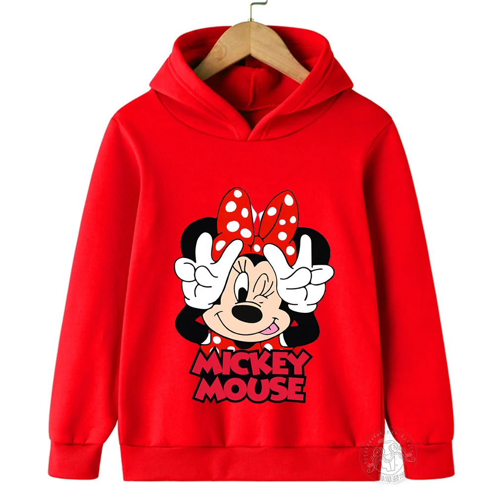 2025 Hoodies Cartoon Print Minnie Mickey Spring and Autumn Boys and Girls Sportswear Couple Fashion Hoodies Tops