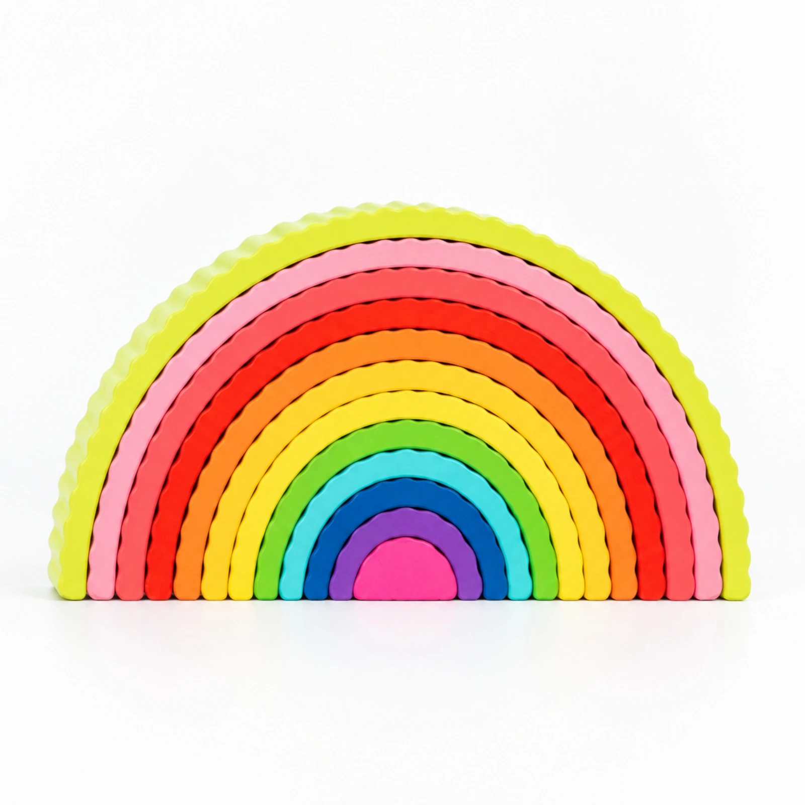 Rainbow Stacking Building Toy Fine Motor Skills Arch Stacking Toy with Scalloped Edges Nesting Arch Building Set Open-Ended