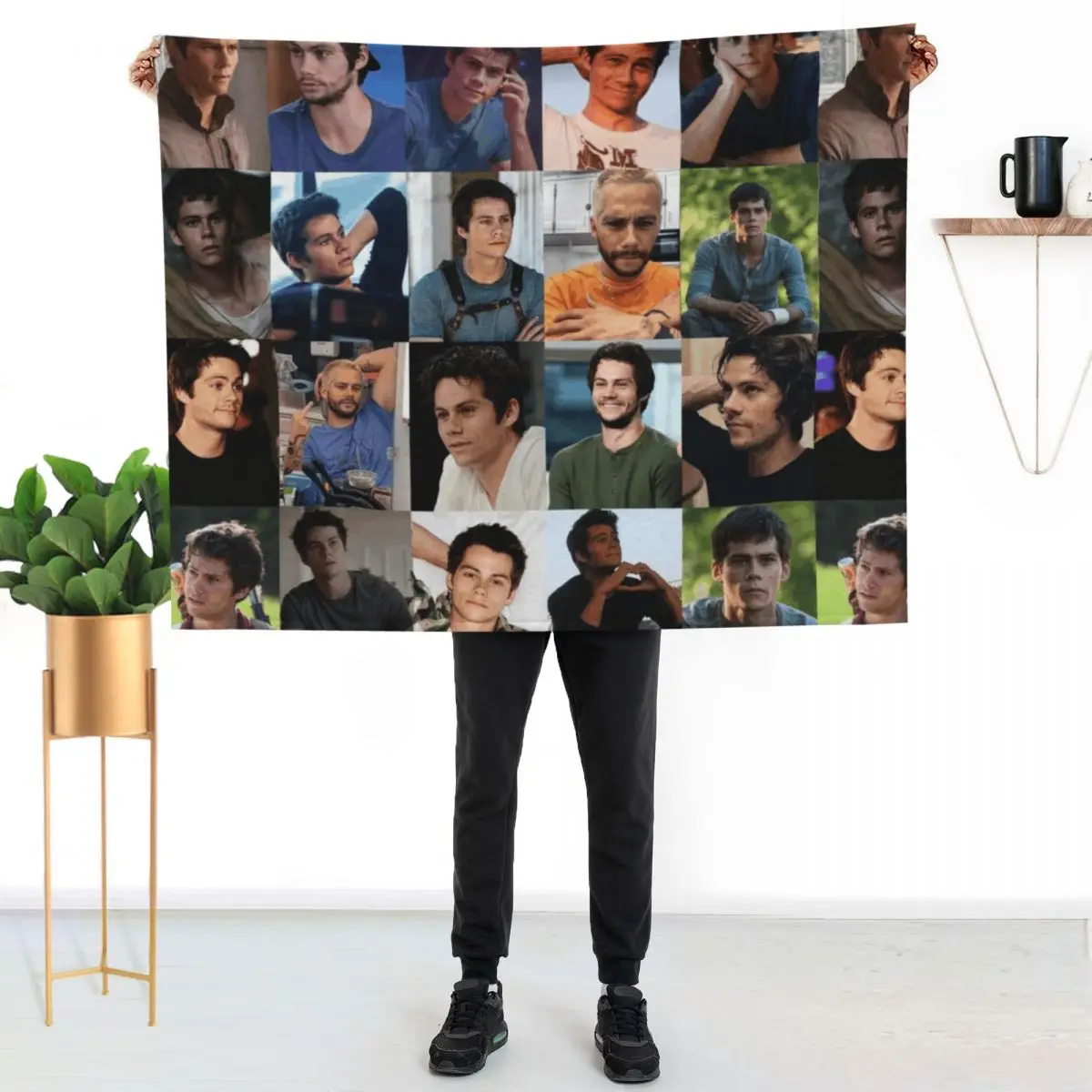 Dylan Obrien Collage Throw Blanket Soft Comfort Blanket for Reading Watching TV