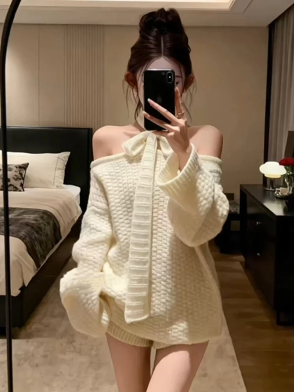 

Cisas Aosphere вязаный свитер с высокой талией, женский модный комплект, осенне-зимнее новое поступление, маленький размер