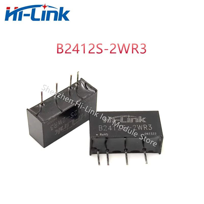 Hilink-Mini Módulo de Alimentação DC, 24V a 12V, 16mA, 2W, B2412S-2WR3, Baixo Consumo de Energia, Isolamento, 5Pcs, Lot