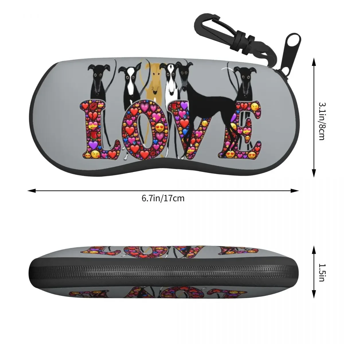 Love Hounds Shell Eyeglasses Protector Cases Fashion Sunglass Case Greyhound Whippet Sighthound Dog Glasses Bag