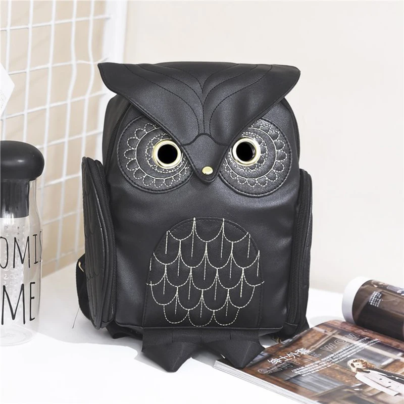 PU Embossed Owl Backpack, Fashionable And Cute Cartoon Animal Backpack, Travel Trendy Women\'s Bag