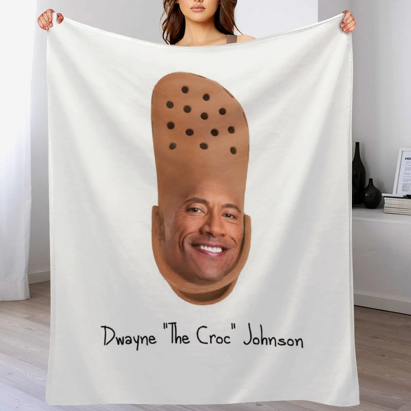 

Dwayne The Croc Johnson Throw Blanket Thermal funny gift Blankets