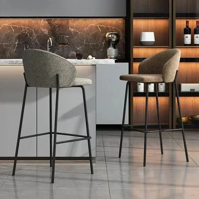 Imagen 4: Taburete de Bar de Hierro Forjado Estilo Americano Retro de 65 cm, Muebles de Bar, Sillas de Bar, Taburete Alto para Isla de Cocina, Taburete con Respaldo