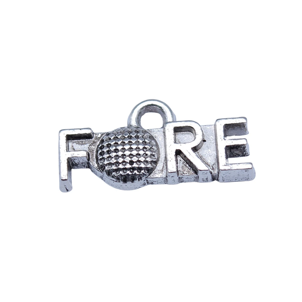 20pcs/lot 8x16mm Golf FORE Charms For Jewelry Making Antique Silver Color 0.31x0.63inch