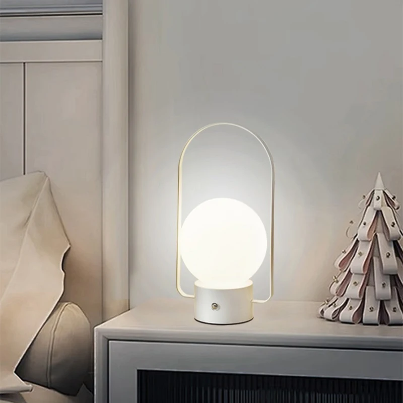Nordic Atmosphere Table Lamp LED Living Room Decoration Night Light Charging Hanging Light Exposed Handheld Camping Table  Lamps image 3