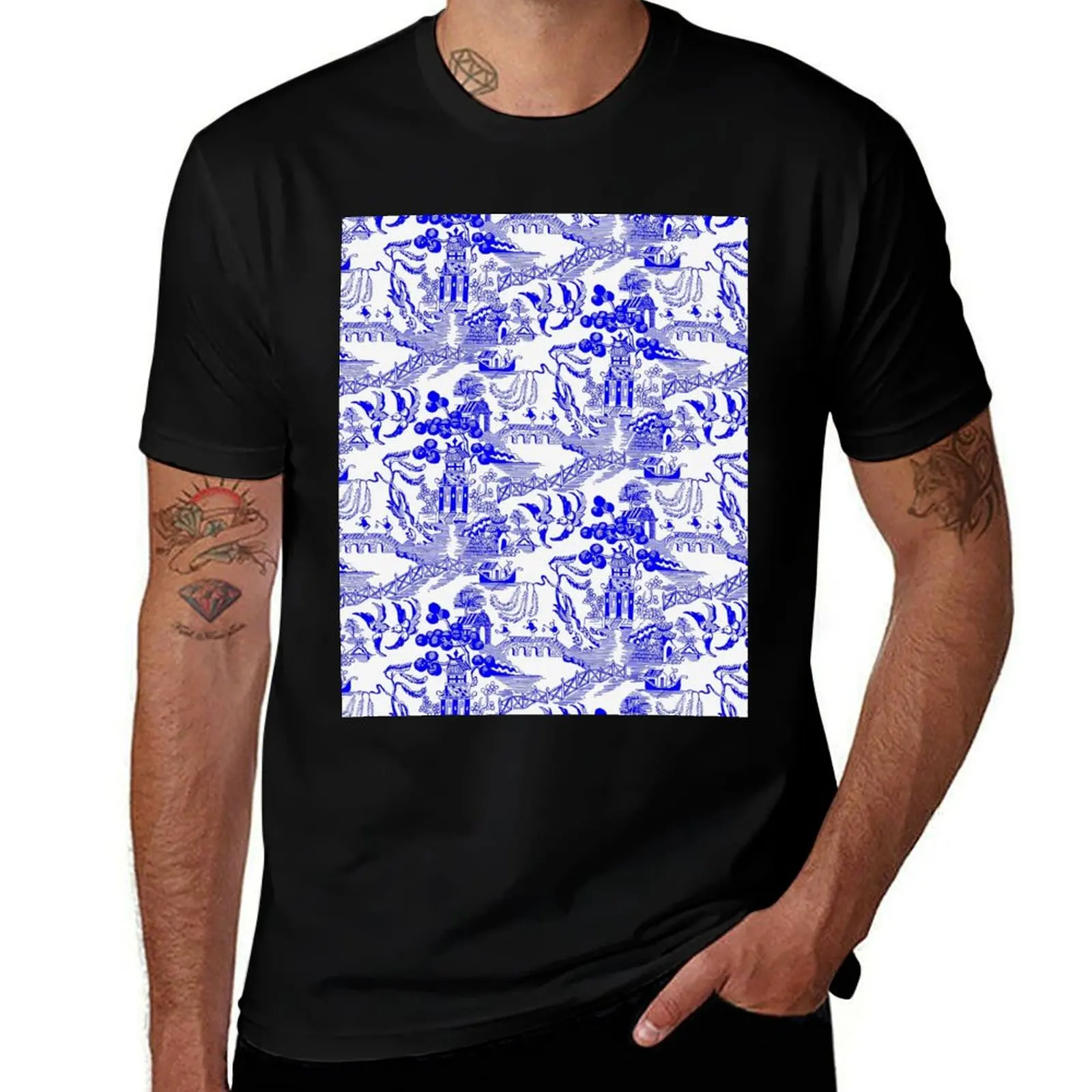 Blue Willow Chinoiserie T-Shirt shirts graphic tee custom shirt blacks mens funny t shirts