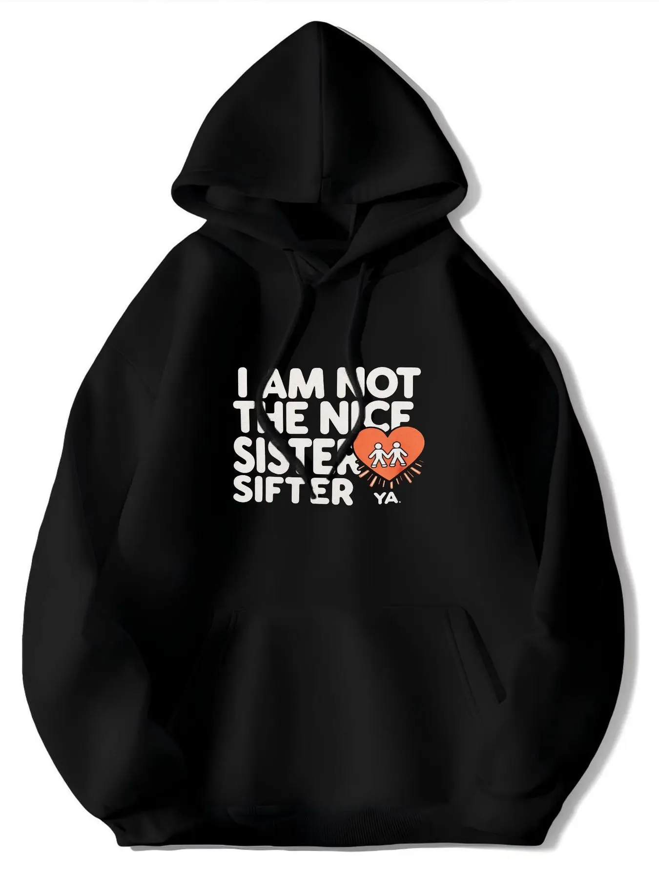 

Толстовка с капюшоном «Я не хорошая сестра» — милый джемпер с принтом сердца, дизайн сестринства, карман кенгуру, теплый зимний свитер с капюшоном
