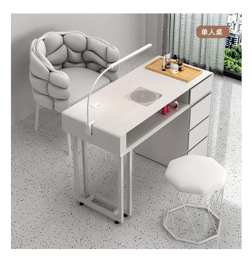 Designer Professional Nail Table Manicure Drawer Modern with Vacuum Cleaner Mesa De Manicure Women Beauty Salon Furniture HY