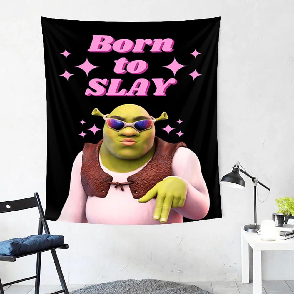 Customize 1 Pc Black Born to Slay Tapestry Wall Hanging Natural Landscape Bedroom Living Room Dormitory Decoration