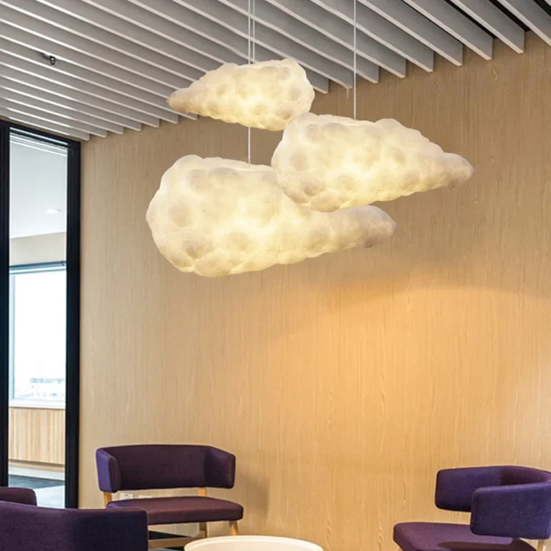 Imagem -02 - Modern Cloud Chandelier Lamp Pendurado Lâmpada White Pendant Lights Coffee Shop Loja de Roupas Quarto Comercial Sala de Estar