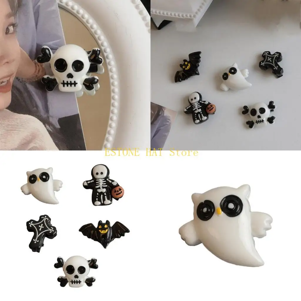 

49MF Милая заколка для волос в стиле панк 90-х годов с блестящим черепом/крылом/крестом для женской заколки для волос