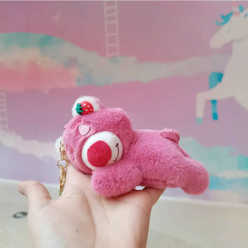 Sanrio 향수 파티 포즈 미니 Lotso 봉제 인형 15CM 인형 배낭 펜던트 선물 꽃다발 장식 선물 친구 펜던트 선물