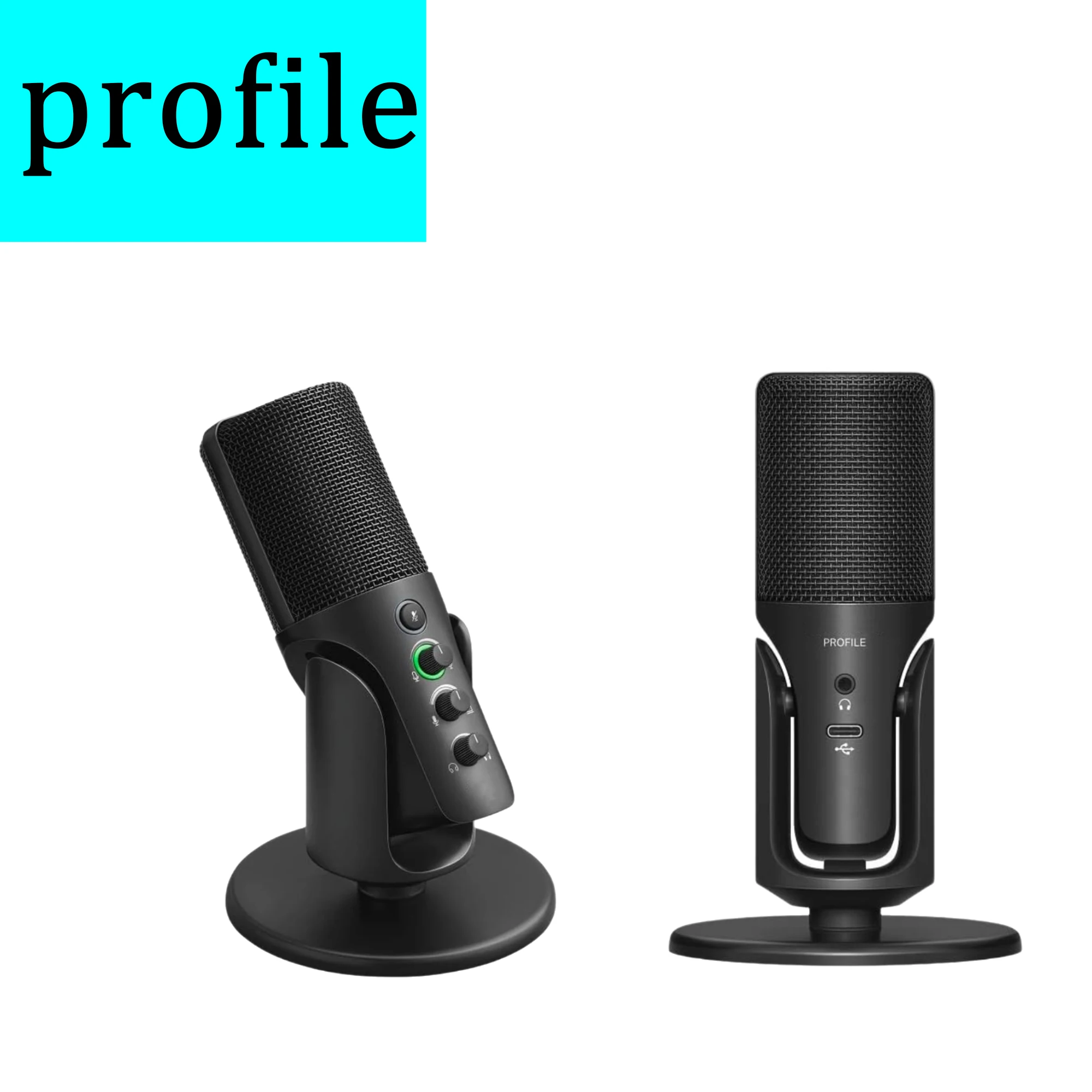 

Professional Profile - USB Cardioid Condenser Microphone & Built-in Headphone Jack, Gain, Mix & Volume Control, for PC & Mac