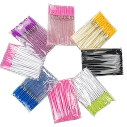 50pcs Eyebrow Eyelash Brushes Eyelash Spoolies Mascara Wands Applicator for Eyelash Extension Makeup Tool