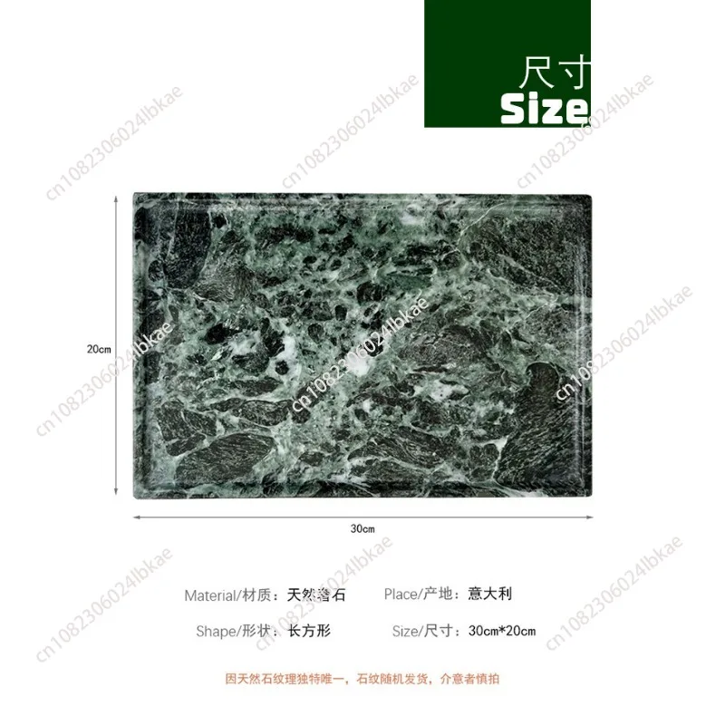 Natural marble accessible luxury high-end aromatherapy tray green luxury stone storage bathroom coffee table stone square