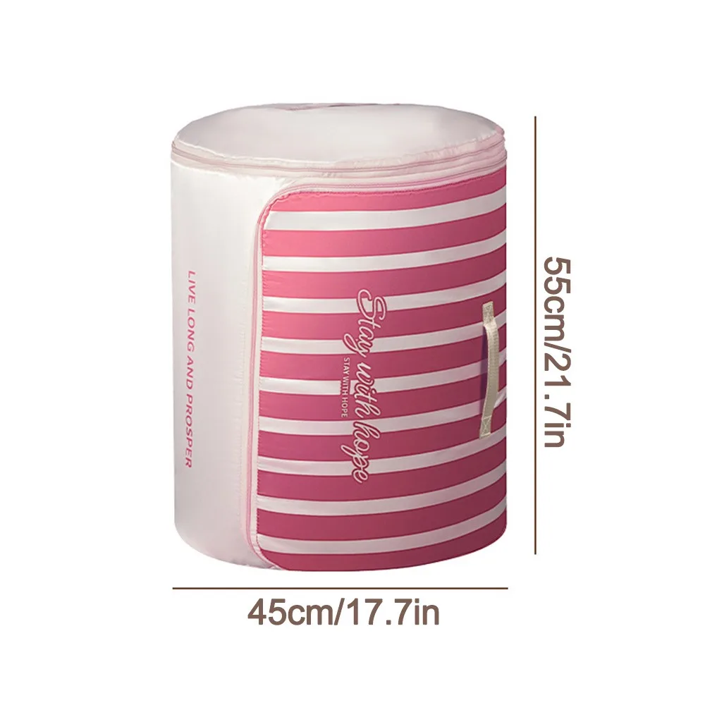 Cylindrical Quilt Compression Bags Large Capacity Storage Organization Tools Pillowcases Luggage Bags Stripe