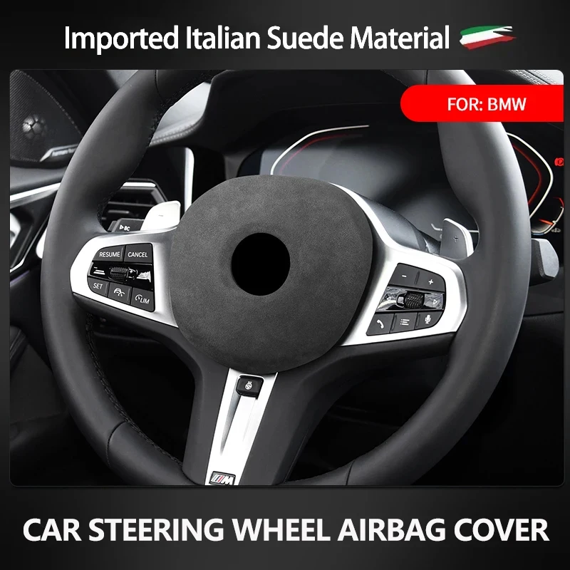 Suede Car Steering Wheel Horn Button Frame Airbag Cover For BMW All G Chassis G20 G30 G31 G38 G32 G11 G12 G01 G02 G05 G06 G07