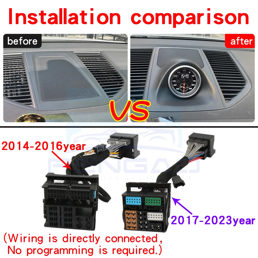 Car Stopwatch For Porsche Macan Chrono Sport Watch 2014-2024 Instrument Cover Watch Central Control Upgrade Modified Accessories