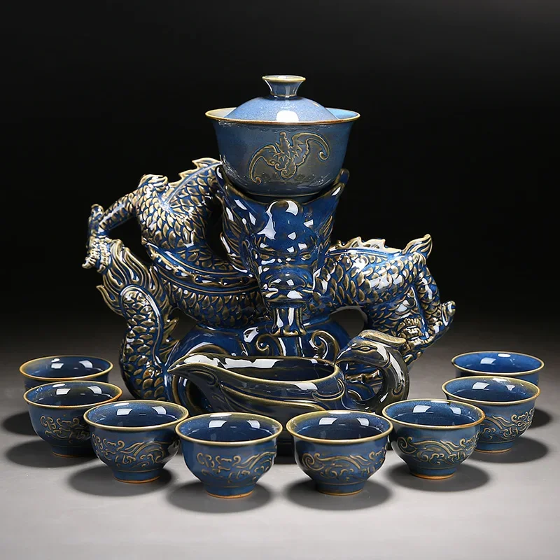 

Комплекты чайных кружек для людей Gaiwan, аксессуары для церемоний, автоматические наборы чайных кружек для послеобеденного дня, китайский фарфоровый тихий напиток AB50TS