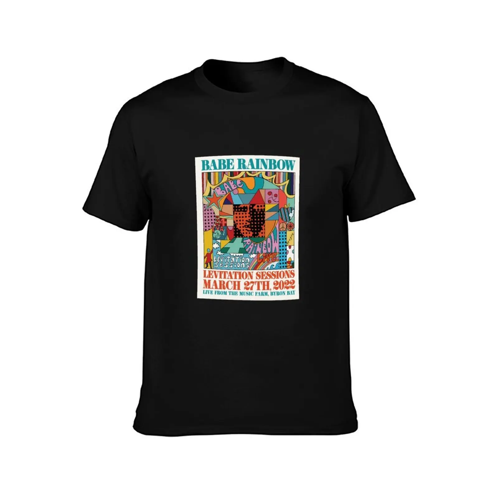 Babe Rainbow levitation sessions T-Shirt, Summer Casual Cotton Tee, Oversized Streetwear Tops, Vintage Graphic Print
