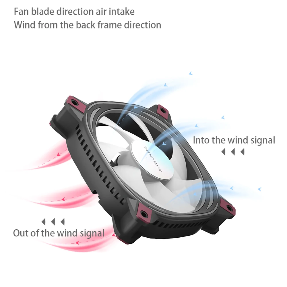 Aigo Z12 Computer Case Fan Reverse Ventoinha PC 120mm Rgb Fan Cooler 4pin PWM CPU Cooling Fan 3pin5v Argb 12cm Ventilador