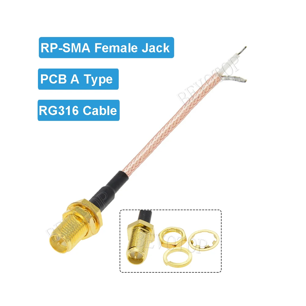 10PCS Single End SMA Female to PCB Soldering Pigtail RG316 Cable WIFI Wireless Router GPS GPRS Low Loss Jackplug Wire Connector