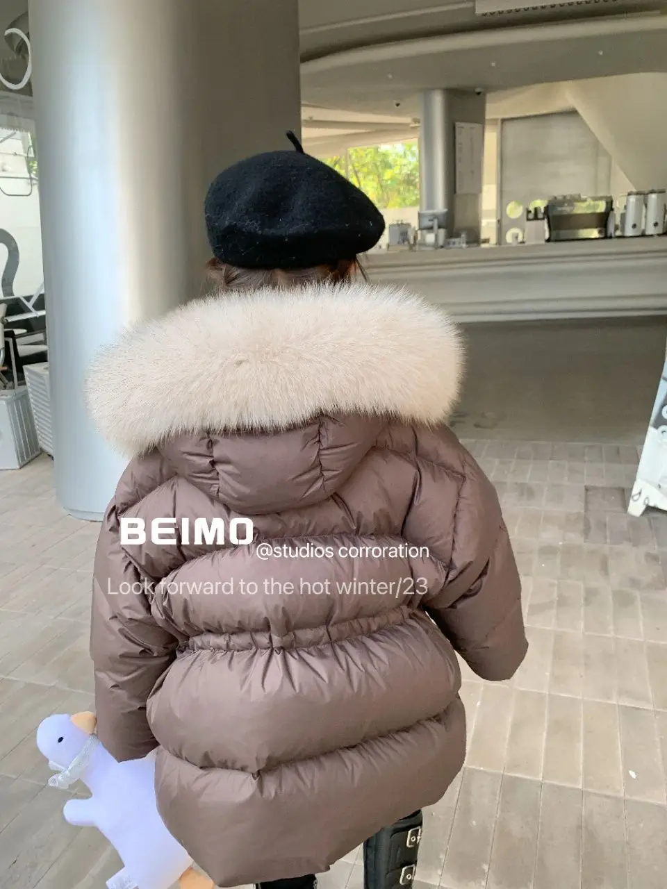 Children Cotton Clothes Winter Fashion Girls Boys Imitation fur Hooded Thicken Long Jacket Parka Coat Warm Kids Snow Overcoat