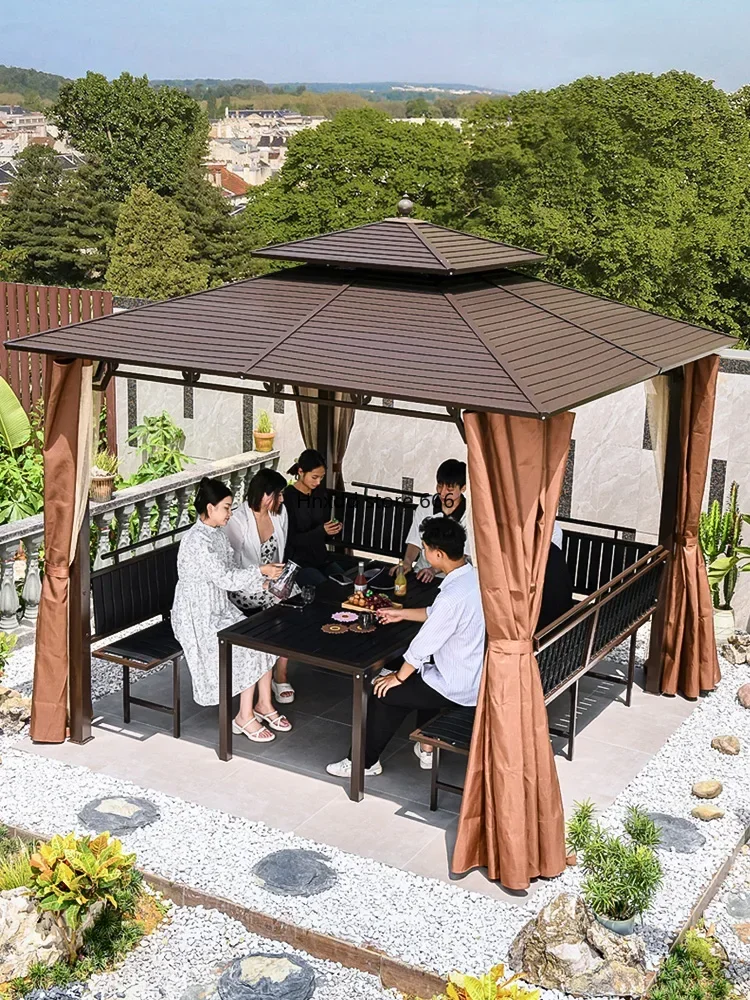 Outdoor galvanized villa courtyard garden leisure awning pavilion