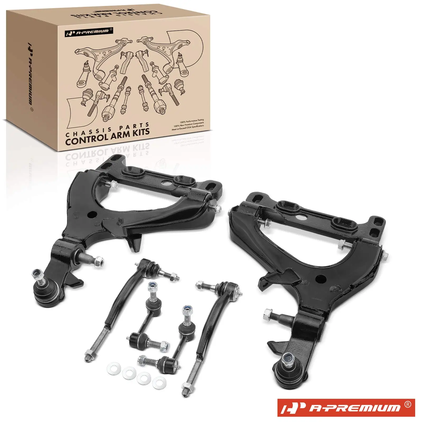 A-Premium 6x Front Control Arm with Ball Joint Sway Bar Link Tie Rod End for GMC Envoy 2004-2007 Envoy XL Saab 9-7x 2005-2007