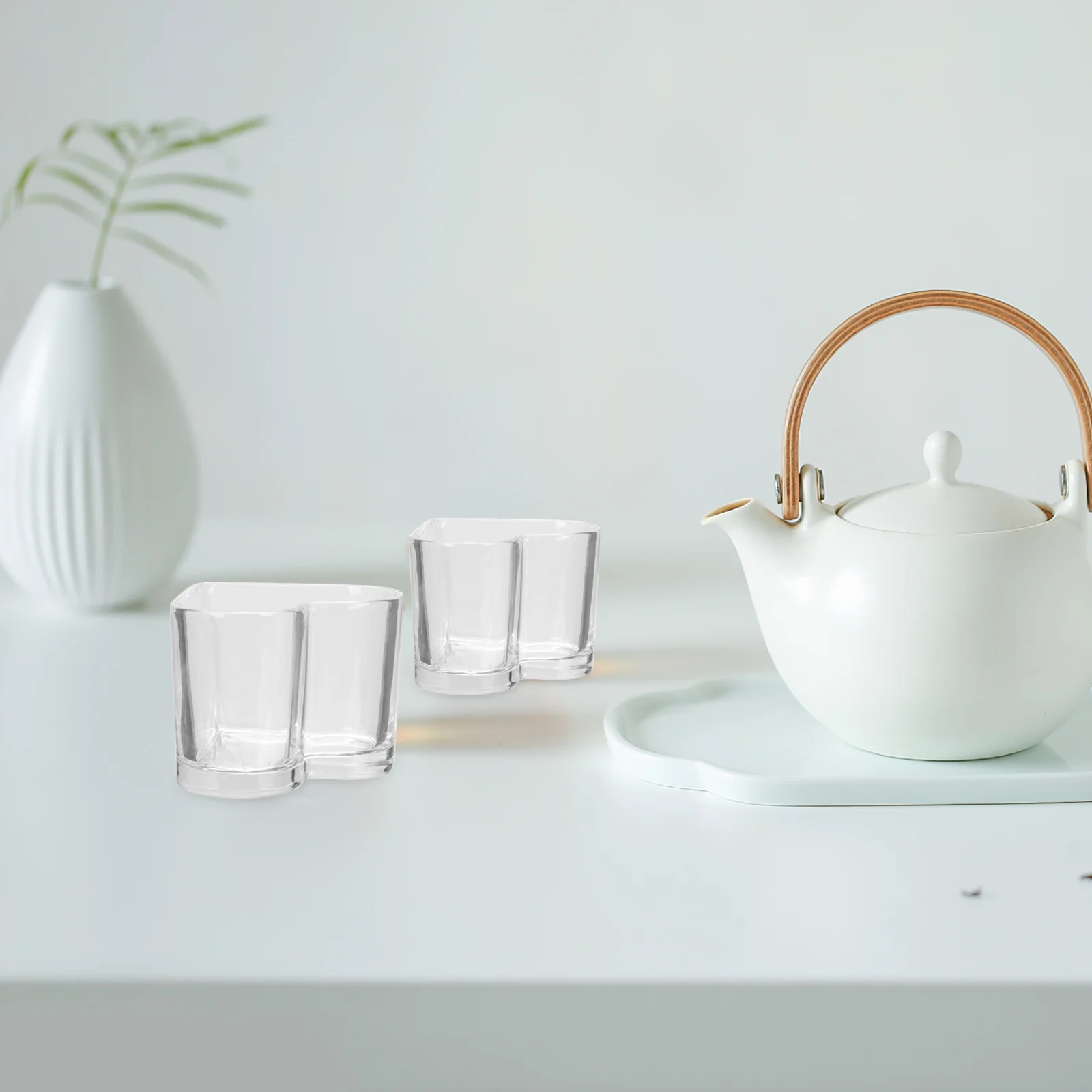 

2Pcs Heart Glass Cup Clear Leakproof Coffee Mug Glassware for Milk Tea Juice Drink Leakproof Coffee Cup Glassware Cups