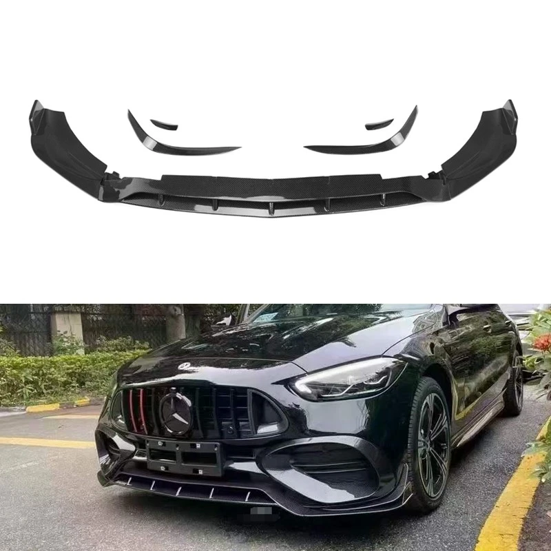 

W206 Carbon Fiber Front Bumper Lip Splitter with Spoiler 2022+ for Mercedes Benz New C Class AMG Package Car Fenders