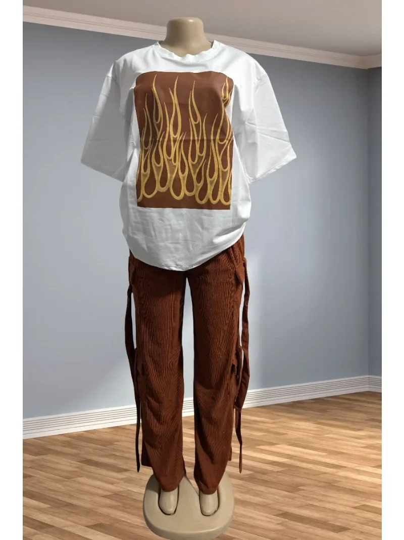 2 قطعة مجموعة النساء Dashiki الملابس الأفريقية الصيف الربيع موضة جديدة قصيرة الأكمام بلوزات وسراويل دعوى سيدة حفلة مطابقة مجموعات #3