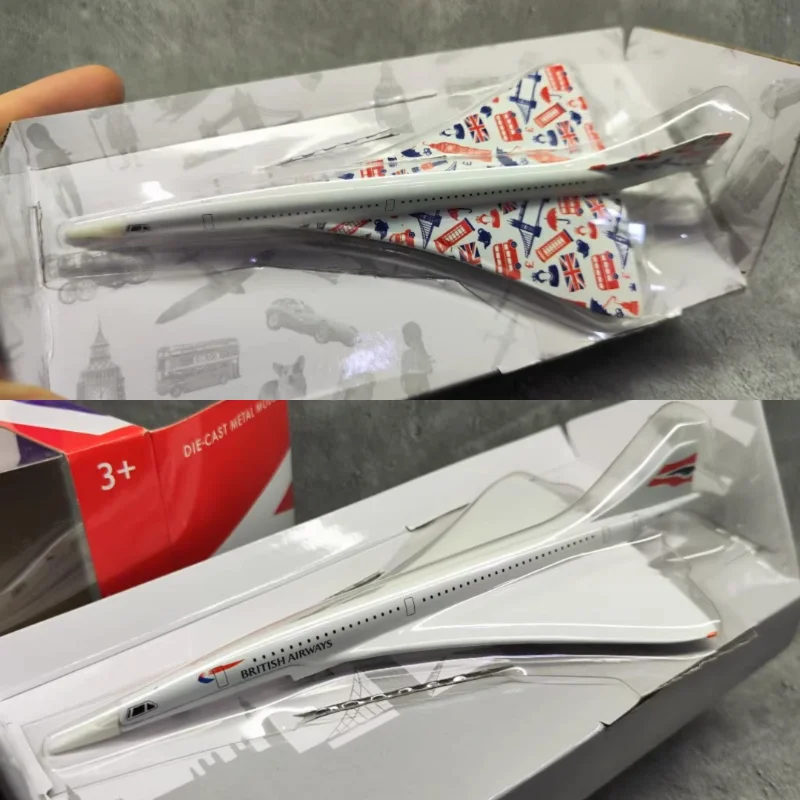 

Diecast CORGI 1:350 Scale Concorde British Commemorative Edition Alloy Aircraft Model Collectible Toy Gift Souvenir Display