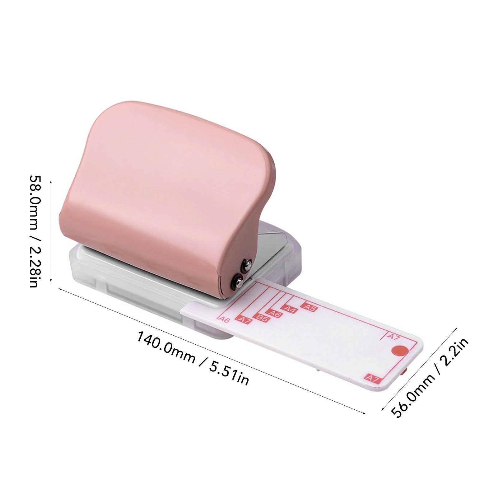 Hole Puncher Handheld Loose Leaf Paper Puncher Pink 3 Hole Punch with 5 Sheet Capacity