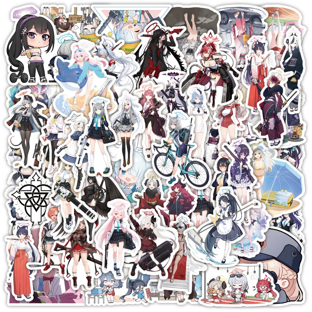 10/30/50pcs Hoshino Shiroko Blue Archive Stickers Cute Girls Anime Sticker Skateboard Bike Laptop Phone Waterproof Cartoon Decal